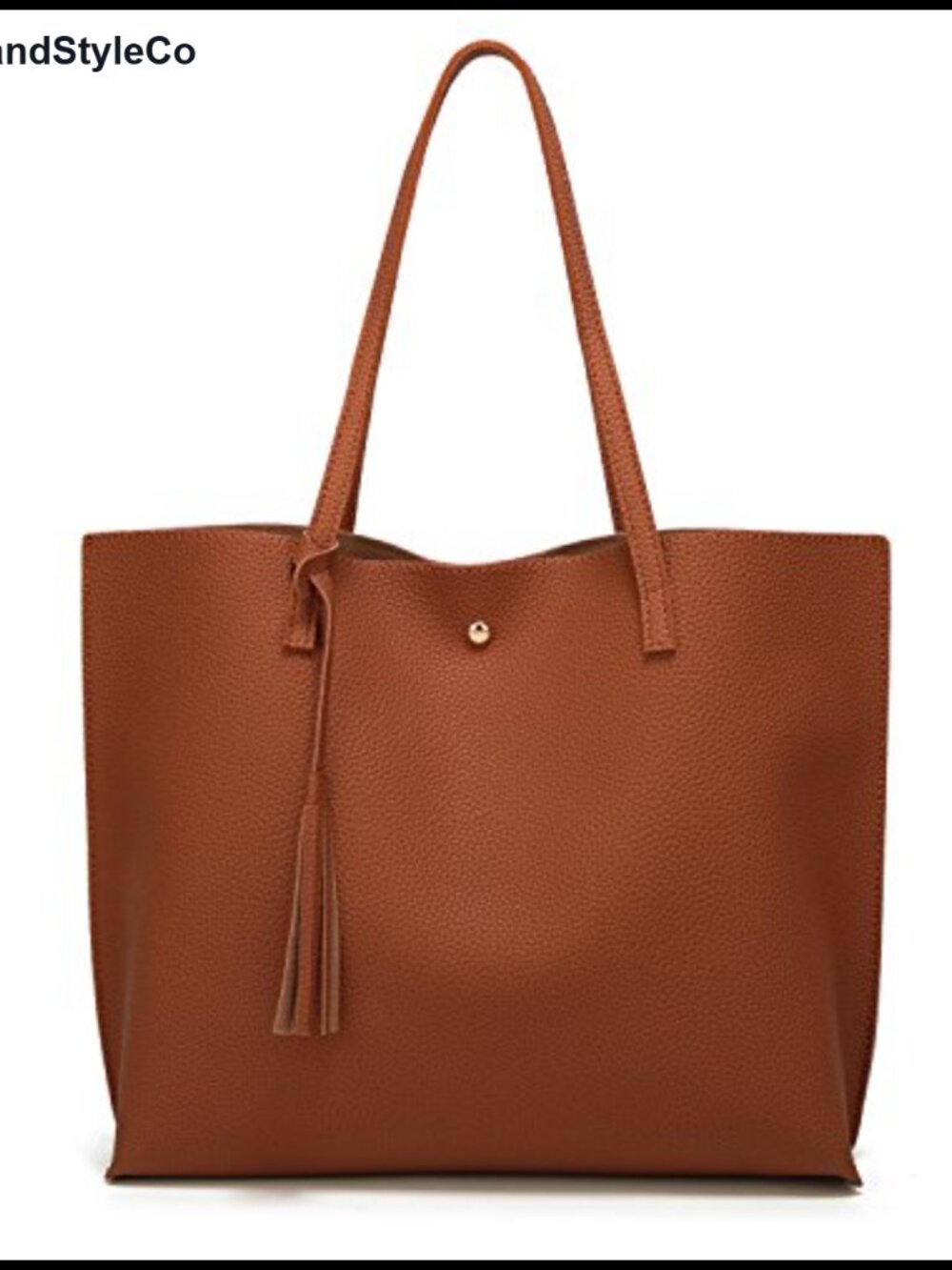 Faux Leather Tote Shoulder Bag Big Capacity Tassel Handbag Tassel Satchel